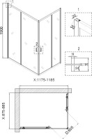 Душевой уголок Niagara Nova NG-6611-08 120x90, прямоугольный