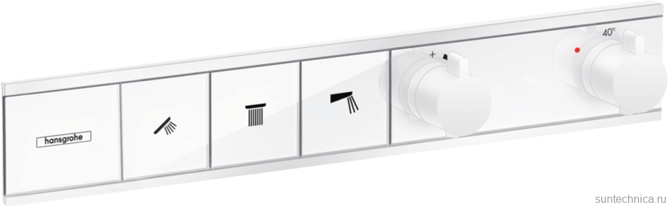Термостатический смеситель встраиваемый Hansgrohe RainSelect 15381700 С ВНУТРЕННЕЙ ЧАСТЬЮ, матовый белый