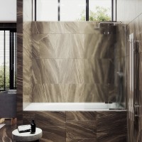 Шторка на ванну Maybahglass MGV-661-4 69 см, профиль хром, стекло сатин