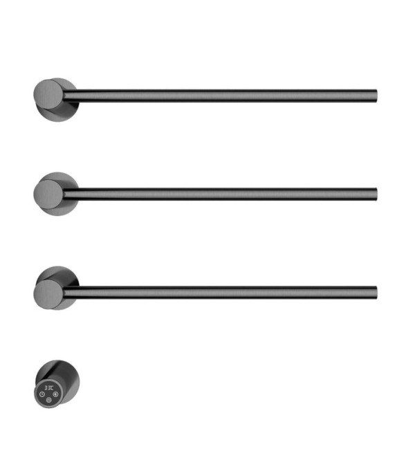 Полотенцесушитель электрический Wonzon & Woghand Hamburg WW-AL313-GM 50x45 см, скрытое подключение слева, графит, лесенка