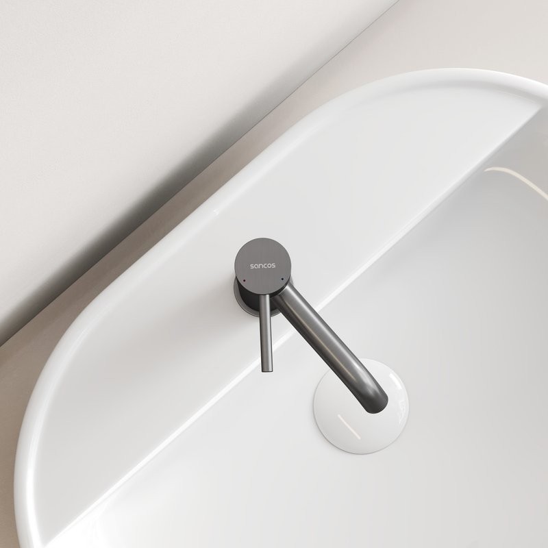 Смеситель для раковины Sancos Etna, вороненая сталь, SC9001GG