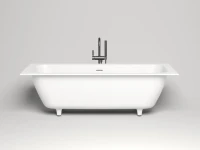Ванна из искусственного камня Salini Orlanda Axis Kit S-Sense 180x80 см, встраиваемая, белая, на ножках, со сливом-переливом