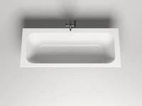 Ванна из искусственного камня Salini Orlanda Axis Kit S-Sense 180x80 см, встраиваемая, белая, на ножках, со сливом-переливом