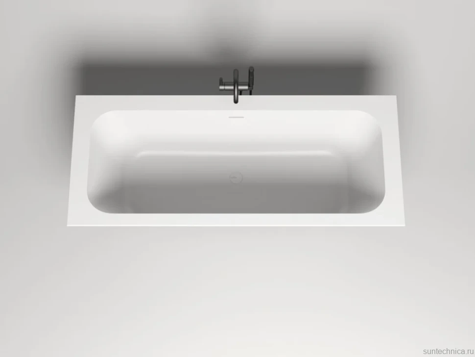 Ванна из искусственного камня Salini Orlanda Axis Kit S-Sense 180x80 см, встраиваемая, белая, на ножках, со сливом-переливом