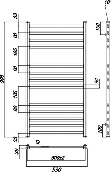 Полотенцесушитель водяной Ravak Degree 0_W 500х100
