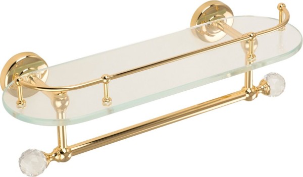 Полка Migliore Amerida 16602 с полотенцедержателем, золото
