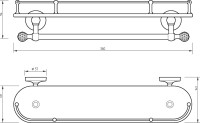 Полка Migliore Amerida 16602 с полотенцедержателем, золото