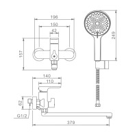 Смеситель с длинным изливом для ванны Raglo R03.22 хром