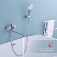 Смеситель с длинным изливом для ванны Raglo R03.22 хром