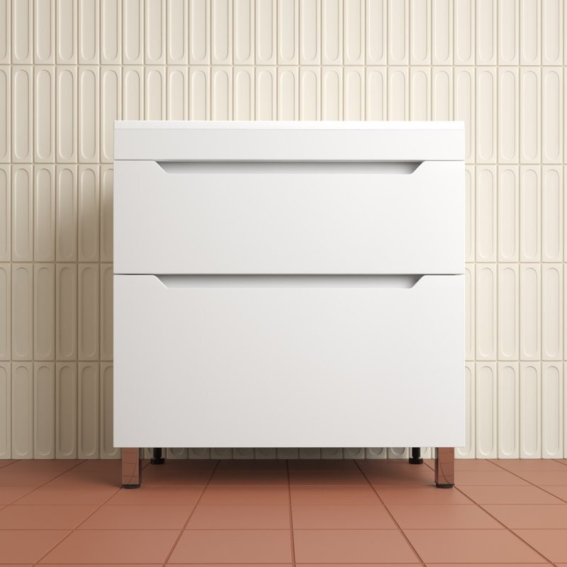 Тумба под раковину без столешницы Style Line Остин 80 напольная, белая эмаль plus
