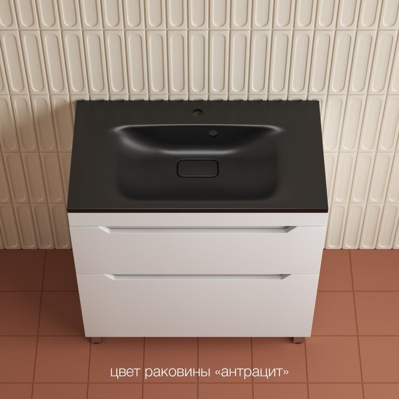 Тумба под раковину без столешницы Style Line Остин 80 напольная, белая эмаль plus