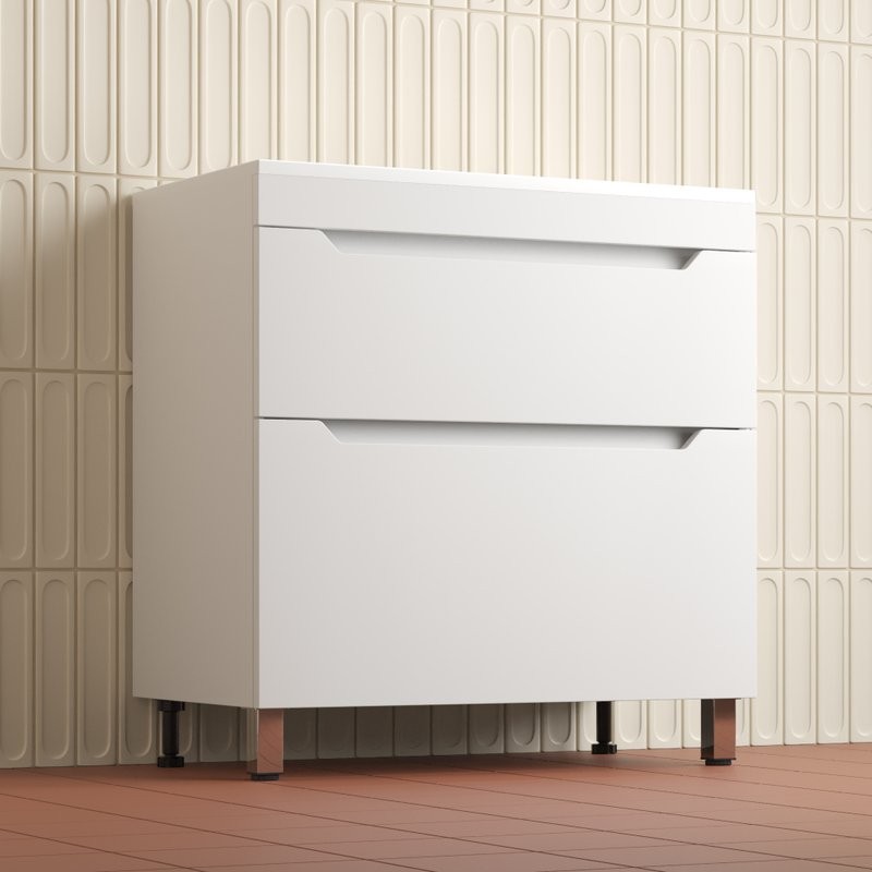 Тумба под раковину без столешницы Style Line Остин 80 напольная, белая эмаль plus