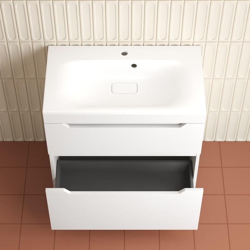 Тумба под раковину без столешницы Style Line Остин 80 напольная, белая эмаль plus