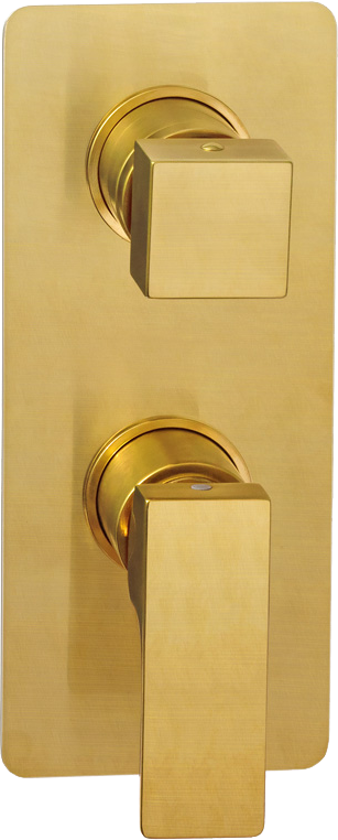 Встраиваемый смеситель для душа и ванны Remer Absolute AU92KBBG С ВНУТРЕННЕЙ ЧАСТЬЮ, золото брашированное