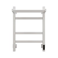 Полотенцесушитель электрический Grota Tela 430х600 RAL9016 EL 60x45 см, подключение справа, слева, скрытое подключение справа, матовый белый, лесенка, из стали, с полкой