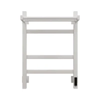 Полотенцесушитель электрический Grota Tela 430х600 RAL9016 EL 60x45 см, подключение справа, слева, скрытое подключение справа, матовый белый, лесенка, из стали, с полкой