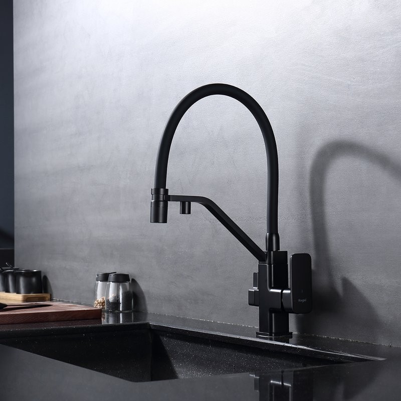 Смеситель для кухни с подключением фильтра Raglo R85.62.06, черный