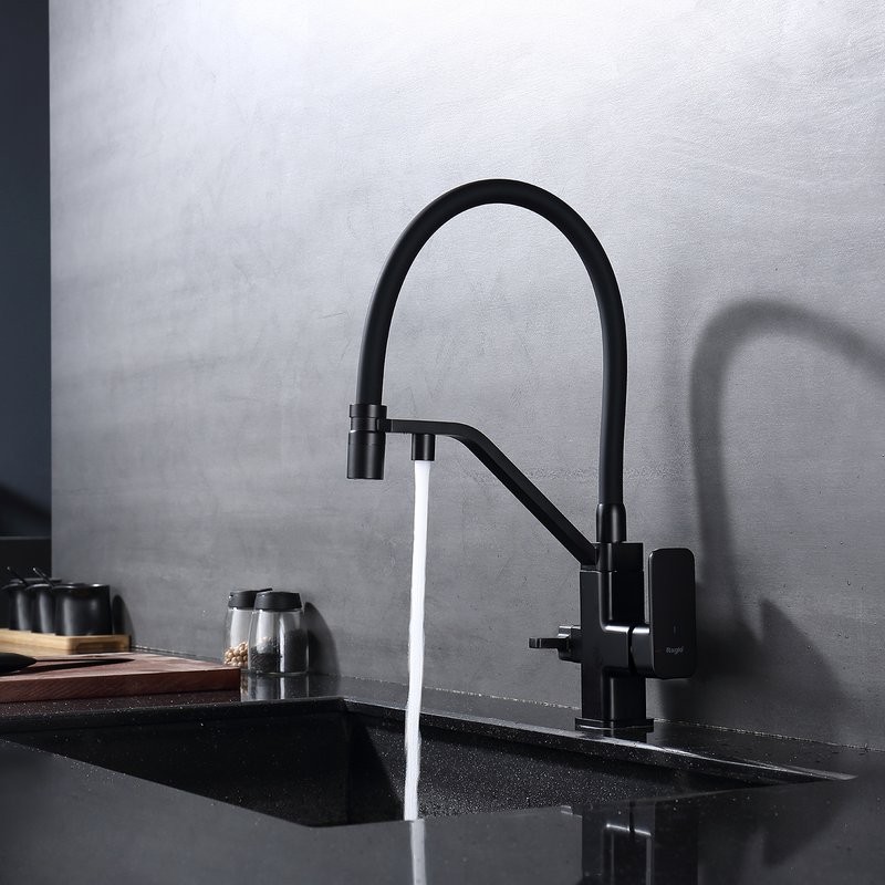 Смеситель для кухни с подключением фильтра Raglo R85.62.06, черный