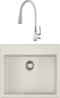 Комплект Мойка Omoikiri Tedori 57 белая + Смеситель Potato P284 P36284-7 белый