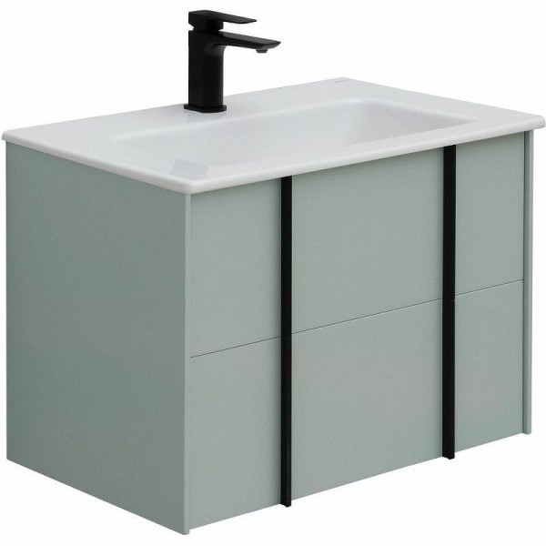 Тумба с раковиной Allen Brau Reality 70 подвесная, папирус матовый, раковина Fantasy Flat 72x47, без перелива, белая