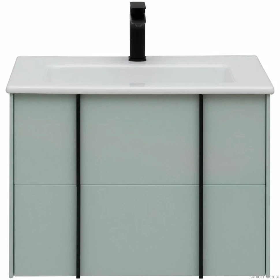 Тумба с раковиной Allen Brau Reality 70 подвесная, папирус матовый, раковина Fantasy Flat 72x47, без перелива, белая