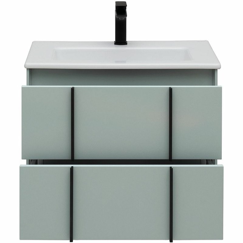 Тумба с раковиной Allen Brau Reality 70 подвесная, папирус матовый, раковина Fantasy Flat 72x47, без перелива, белая