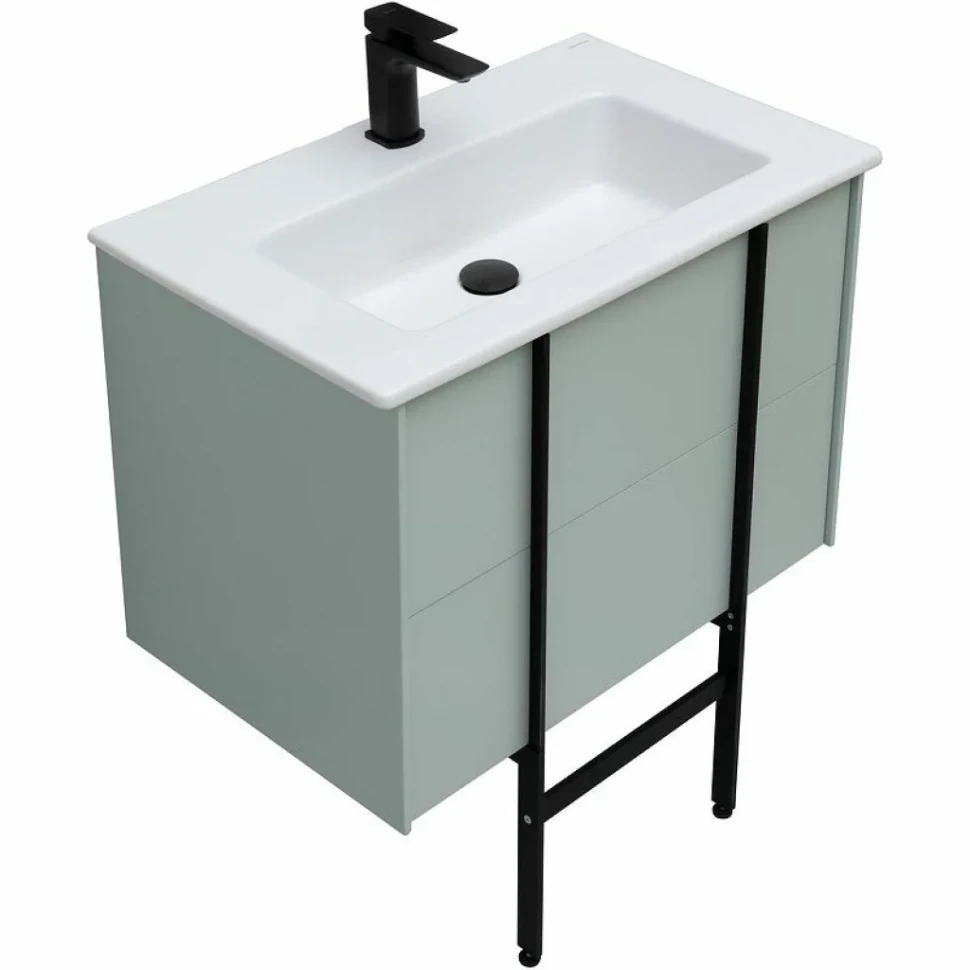 Тумба с раковиной Allen Brau Reality 70 подвесная, папирус матовый, раковина Fantasy Flat 72x47, без перелива, белая