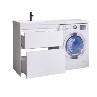 Тумба с раковиной Belux Прометей L 133 напольная, белая глянцевая