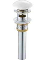 Донный клапан для раковины SantiLine SL-101 с переливом, белый