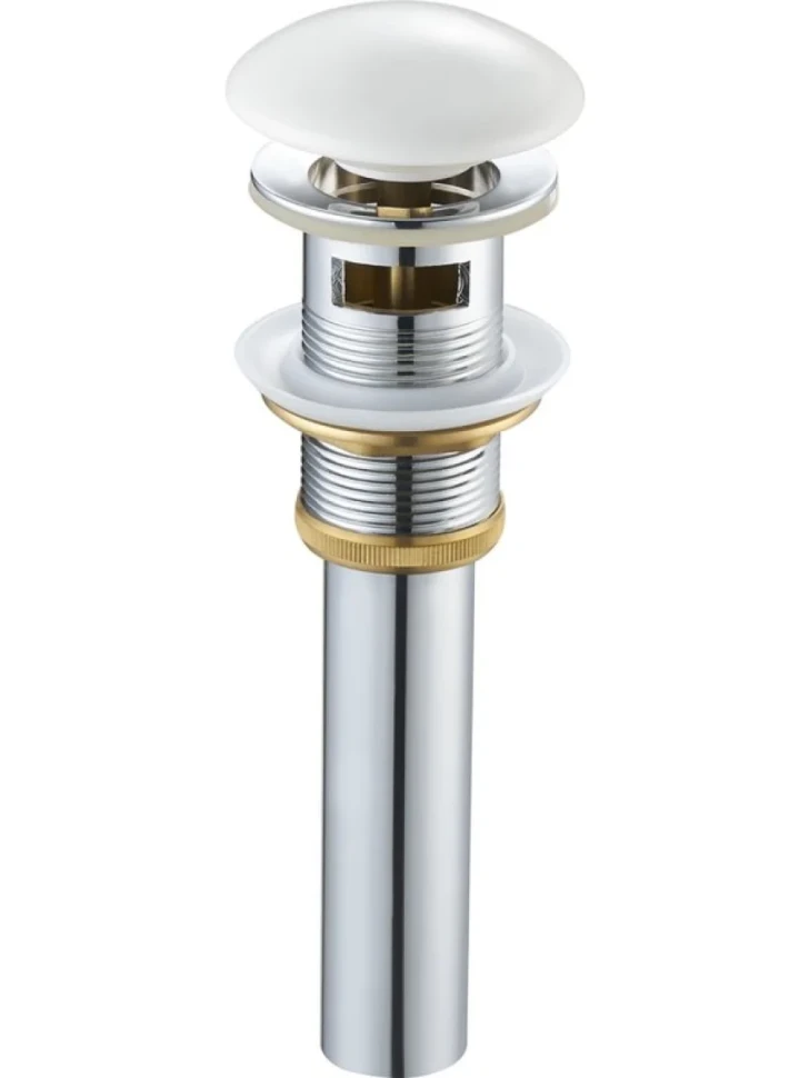Донный клапан для раковины SantiLine SL-101 с переливом, белый