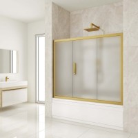 Шторка на ванну Kubele DE019 P3-MAT-BR 170х150 см, профиль бронза