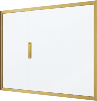 Шторка на ванну Kubele DE019 P3-MAT-BR 170х150 см, профиль бронза