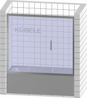 Шторка на ванну Kubele DE019 P3-MAT-BR 170х150 см, профиль бронза