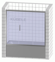 Шторка на ванну Kubele DE019 P3-MAT-BR 170х150 см, профиль бронза