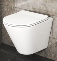 Комплект Унитаз подвесной Bauedge Bau Nimb безободковый, с микролифтом, белый + Инсталляция OLI 80 ECO Sanitarblock mechanic 3 в 1 с кнопкой смыва