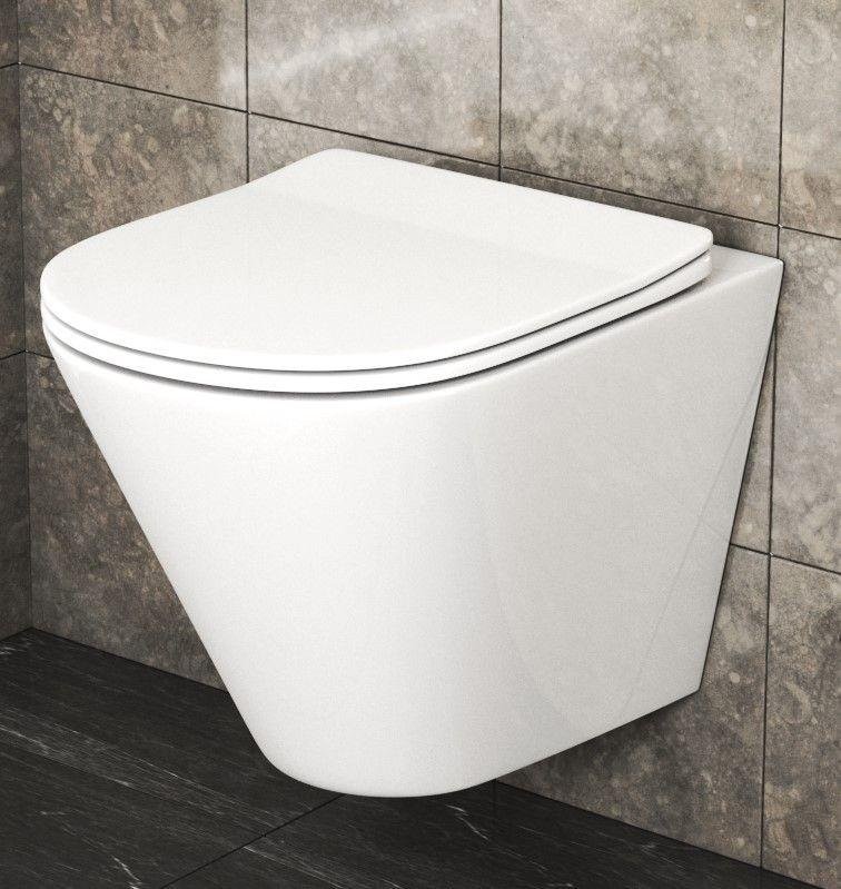 Комплект Унитаз подвесной Bauedge Bau Nimb безободковый, с микролифтом, белый + Инсталляция OLI 80 ECO Sanitarblock mechanic 3 в 1 с кнопкой смыва