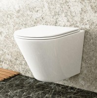 Комплект Унитаз подвесной Bauedge Bau Nimb безободковый, с микролифтом, белый + Инсталляция OLI 80 ECO Sanitarblock mechanic 3 в 1 с кнопкой смыва