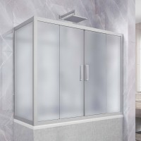 Шторка на ванну Kubele DE019 PR4-MAT-MT 170х75 см, профиль матовый хром
