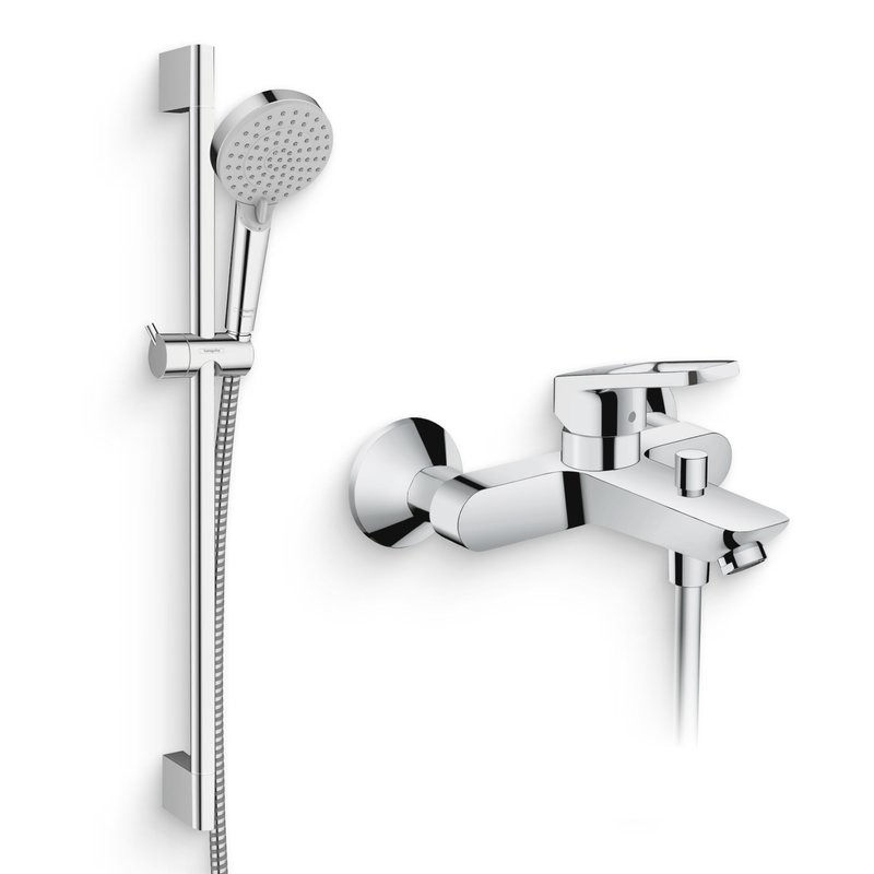 Душевой комплект Смеситель Hansgrohe Logis Loop Logis loop 71244000 + Гарнитур Vernis Blend 26275000 хром