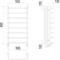Полотенцесушитель водяной Terminus Стандарт П8 500x800