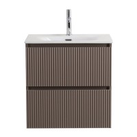 Тумба с раковиной BelBagno Uno-mini 70 подвесная, 2 ящика, матовая бежевая