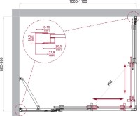 Душевой уголок BelBagno Luce AH-21-110/90-P-Cr профиль хром, стекло рифленое