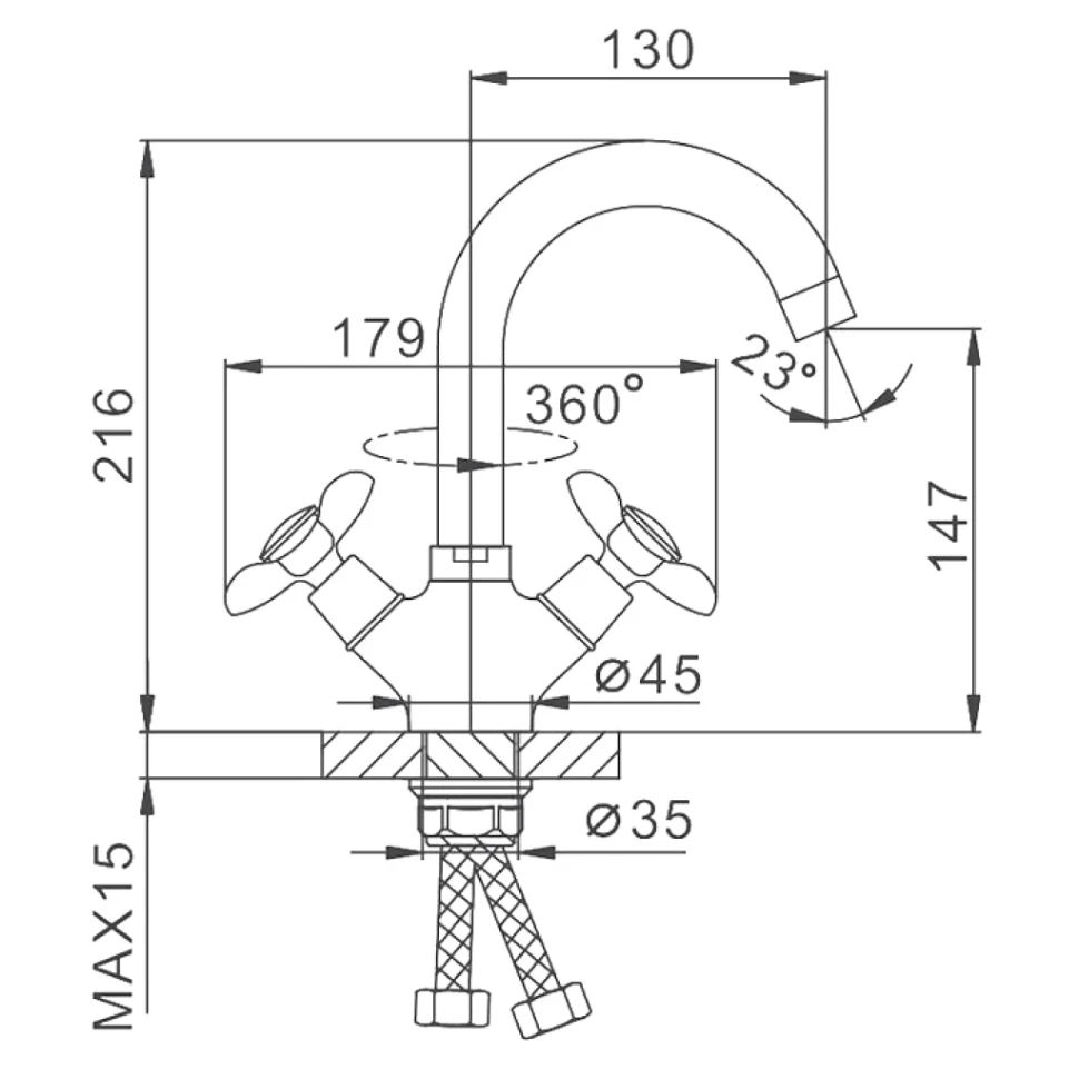 Смеситель для раковины Frap H731 F13731-B хром