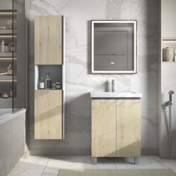 Мебель для ванной комнаты Vigo Yuma 60 напольная, 2 дверцы, дуб давос