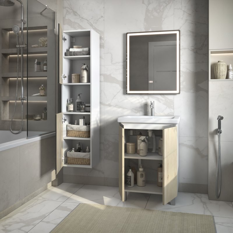 Мебель для ванной комнаты Vigo Yuma 60 напольная, 2 дверцы, дуб давос