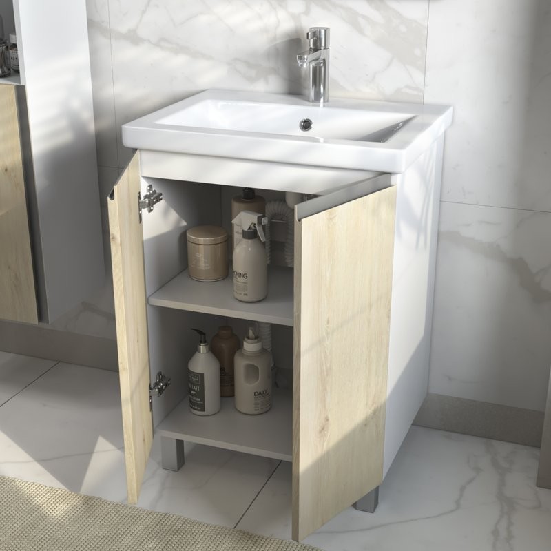 Мебель для ванной комнаты Vigo Yuma 60 напольная, 2 дверцы, дуб давос