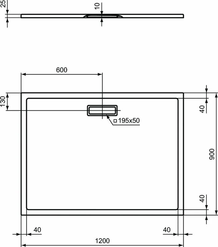 Поддон для душа Ideal Standard Ultra Flat New 120x90 прямоугольный с сифоном