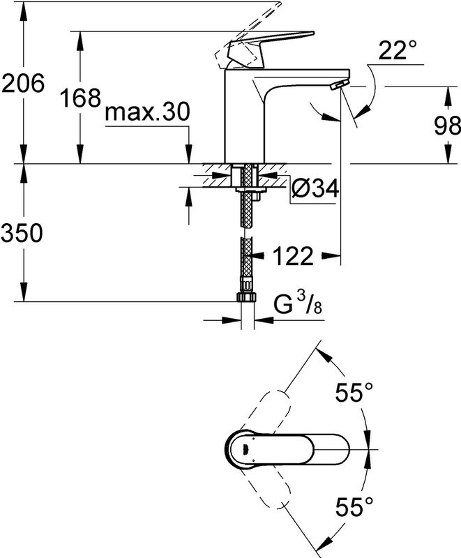 Смеситель для раковины Grohe Eurosmart Cosmopolitan 23327000