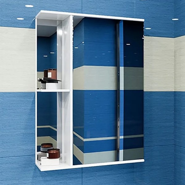 Зеркало-шкаф Mixline Стандарт 50 подвесной, белый, правый