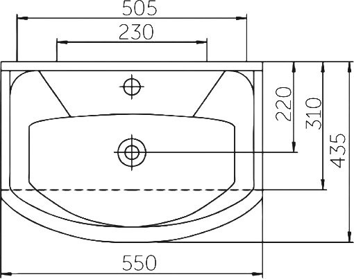 Тумба с раковиной Mixline Квадро 55 глянцевая белая